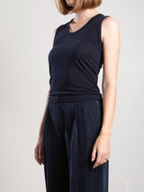 Joan Tank in Cashmere Jersey - Dark Navy