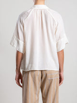 Halle Shirt in Cotton Cashmere Gauze - Ivory