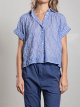 Halle Shirt in Marin Stripe - Blue