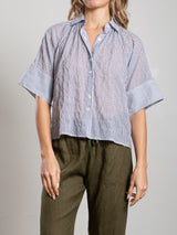 Halle Shirt in Marin Stripe - Washed Black