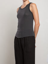 Sol Tank in Tissue Jersey - Vintage Black
