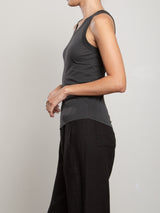 Sol Tank in Tissue Jersey - Vintage Black
