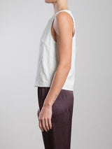 Elena Top in Faux Leather - Ivory