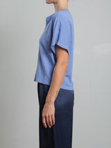 Iris Tee in Supima Slub - Blue Jay