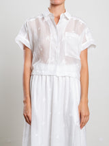 Zoey Shirt in Floral Embroidery - White
