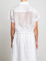 Zoey Shirt in Floral Embroidery - White