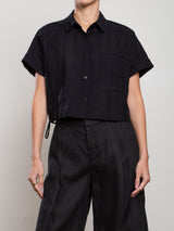 Zoey Shirt in Cotton Embroidery - Black