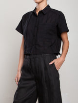 Zoey Shirt in Cotton Embroidery - Black