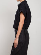 Zoey Shirt in Cotton Embroidery - Black