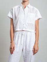 Zoey Shirt in Cotton Embroidery - White