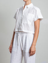 Zoey Shirt in Cotton Embroidery - White
