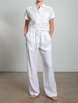 Zoey Shirt in Cotton Embroidery - White