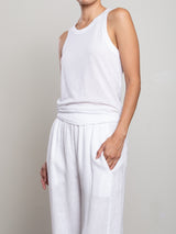 Sol Tank in Tissue Jersey - White