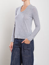 Rina Tee in Cashmere Jersey - Heather Grey