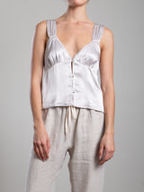 Lily Tank in Vintage Satin - Parchment