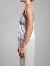 Lily Tank in Vintage Satin - Parchment