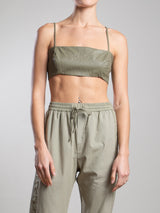 Toga Bralette in Faux Leather - Army