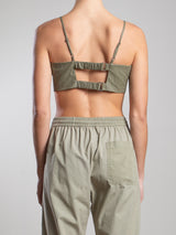 Toga Bralette in Faux Leather - Army