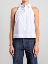 Atlas Halter in Italian Poplin - White