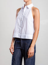Atlas Halter in Italian Poplin - White