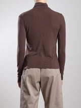 Shiloh Turtleneck in Cashmere Jersey - Chocolate