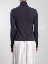 Shiloh Turtleneck in Cashmere Jersey - Carbon