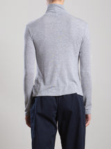 Shiloh Turtleneck in Cashmere Jersey - Heather Grey