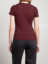 Hazel Tee in Lightweight Rib - Marsala