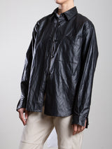 Jessie Shirt in Faux Leather - Black
