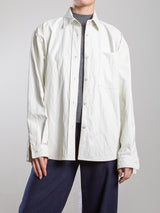 Jessie Shirt in Faux Leather - Ivory