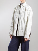 Jessie Shirt in Faux Leather - Ivory