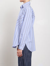 Jessie Shirt in Japanese Stripe - Periwinkle
