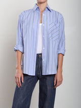 Jessie Shirt in Japanese Stripe - Periwinkle