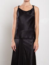 Paloma Top in Vintage Satin - Black
