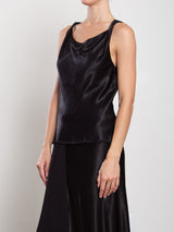 Paloma Top in Vintage Satin - Black