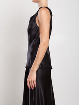 Paloma Top in Vintage Satin - Black