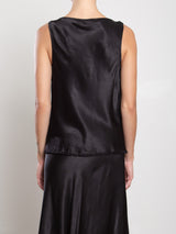 Paloma Top in Vintage Satin - Black