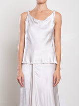 Paloma Top in Vintage Satin - Parchment