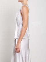 Paloma Top in Vintage Satin - Parchment