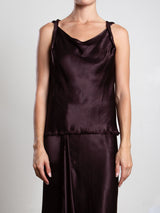 Paloma Top in Vintage Satin - Raisin