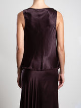 Paloma Top in Vintage Satin - Raisin