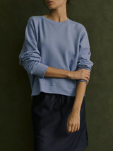 Irene Crewneck in French Terry - Blue Jay