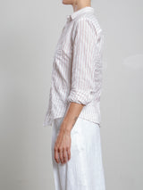 Layla Shirt in Japanese Cotton Stripe - Brick