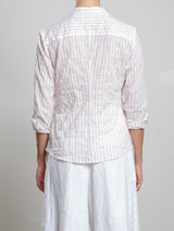 Layla Shirt in Japanese Cotton Stripe - Brick