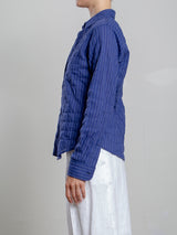 Layla Shirt in Japanese Cotton Stripe - Navy