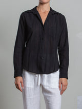 Layla Shirt in Cotton Embroidery - Black