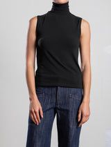 Maya Turtleneck in Cashmere Jersey - Black