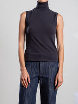 Maya Turtleneck in Cashmere Jersey - Carbon