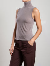 Maya Turtleneck in Cashmere Jersey - Mink