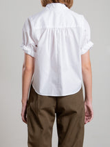 Claude Crop Shirt in Marbella Poplin - White